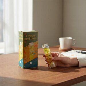 1-Minute Yellow Liquid Sand Timer 4.5" - Ritual Focus & Spell Timing - New